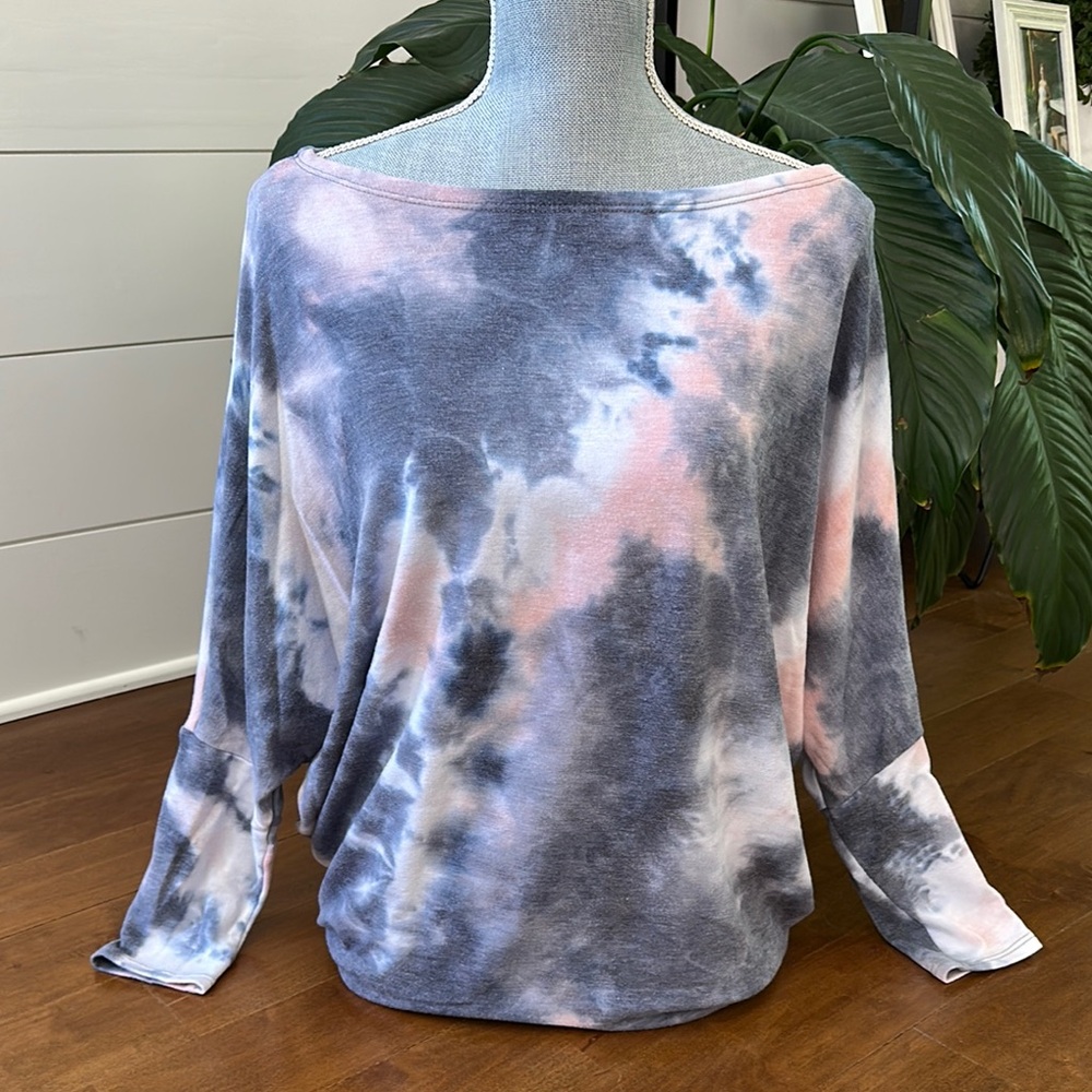 BLUE B COLLECTION Tie-Dye Dolman Sleeve Top